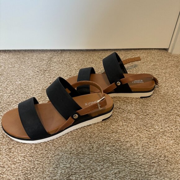 Market & Spruce | Women's Tarah Double Band Sling Back Sandals | Size 6 - Picture 1 of 3